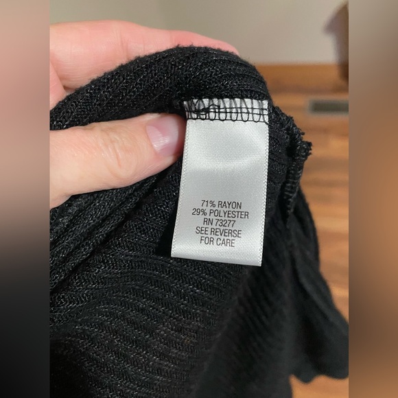 Dana Buchman Long Black Cardigan Sweater Size Medium - Picture 9 of 10